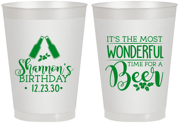 Personalized Birthday 8 oz Frosted Cups - Christmas | 20082