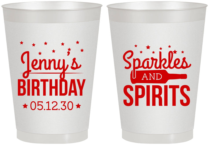 Personalized Birthday 8 oz Frosted Cups - Sparkles Spirits | 20083