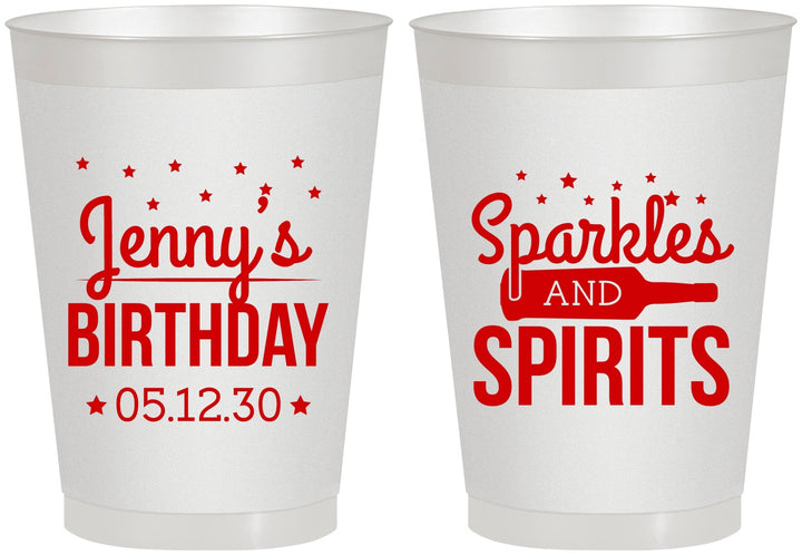 Personalized Birthday 8 oz Frosted Cups - Sparkles Spirits | 20083