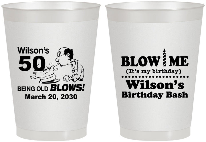 Personalized Birthday 8 oz Frosted Cups - 50th | 20085
