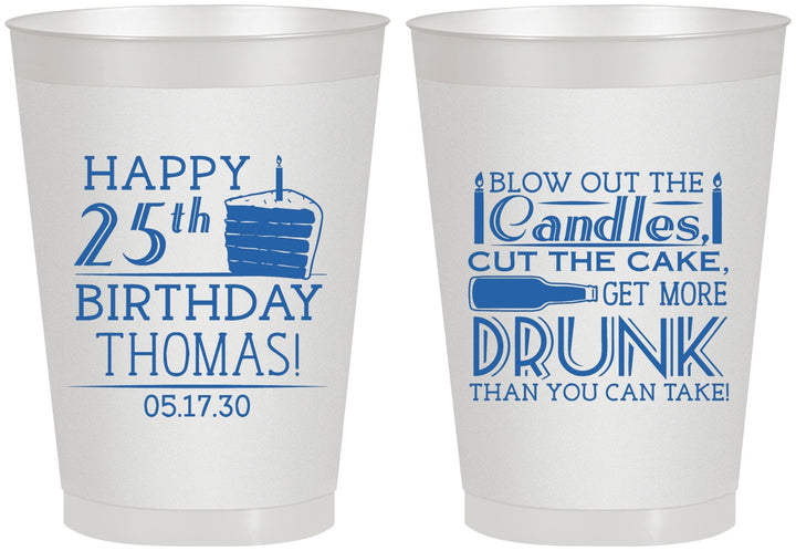 Personalized Birthday 8 oz Frosted Cups - 25th | 20091