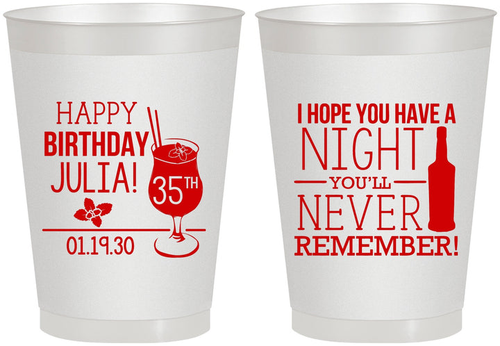 Personalized Birthday 8 oz Frosted Cups - 35th | 20092