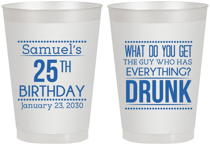 Personalized Birthday 8 oz Frosted Cups - 25th | 20094