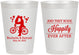 Personalized Wedding 8 oz Frosted Cups - Happily Ever After Bicycle | 201