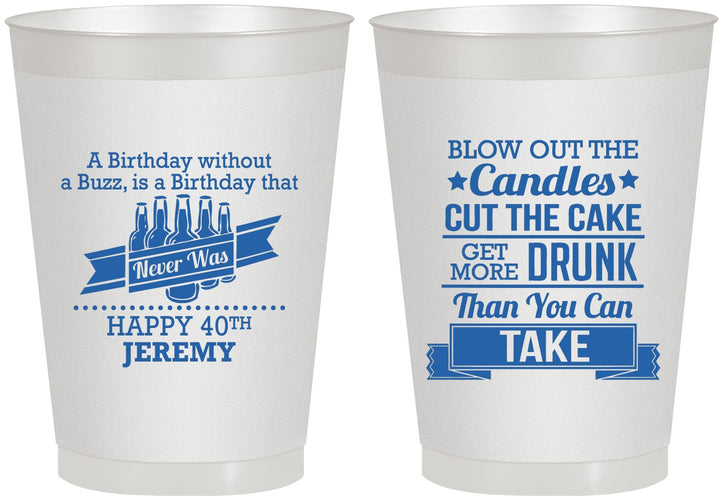 Personalized Birthday 8 oz Frosted Cups - 40th | 20101
