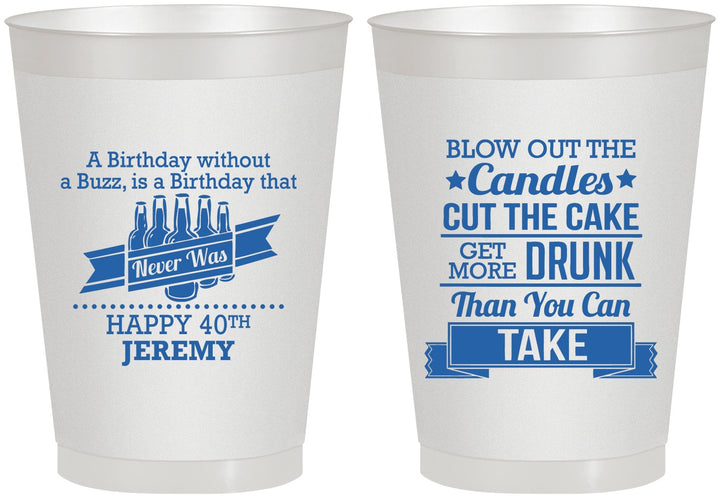 Personalized Birthday 8 oz Frosted Cups - 40th | 20101
