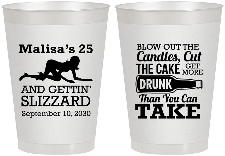 Personalized Birthday 8 oz Frosted Cups - 25th Strip Club | 20102