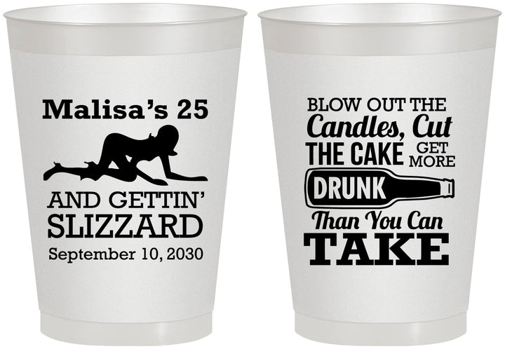 Personalized Birthday 8 oz Frosted Cups - 25th Strip Club | 20102
