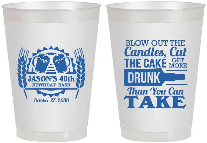 Personalized Birthday 8 oz Frosted Cups - 40th | 20103