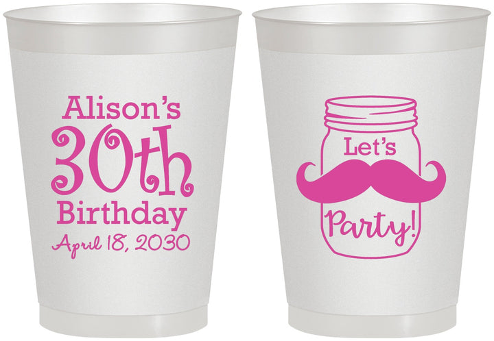Personalized Birthday 8 oz Frosted Cups - 30th | 20104