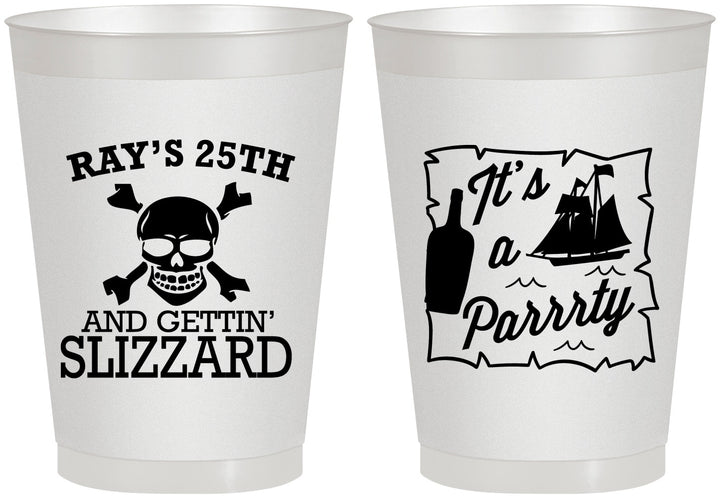 Personalized Birthday 8 oz Frosted Cups - 25th Pirate | 20107