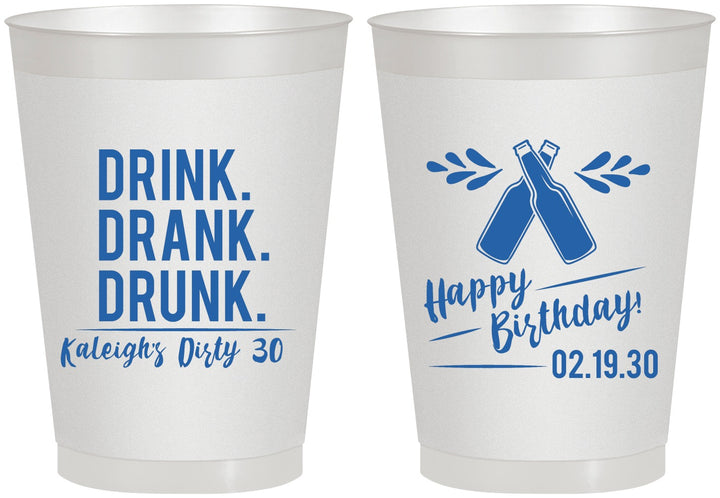 Personalized Birthday 8 oz Frosted Cups - 30th Dirty | 20110