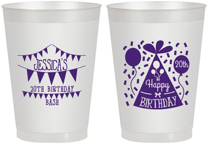 Personalized Birthday 8 oz Frosted Cups - 20th | 20113