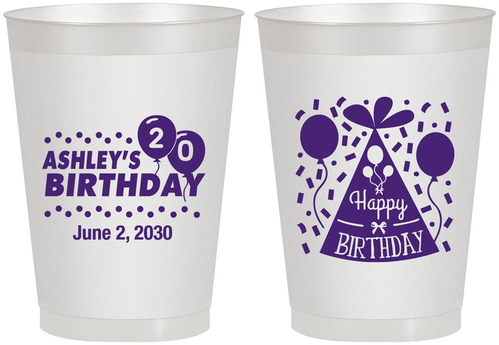 Personalized Birthday 8 oz Frosted Cups - 20th | 20114