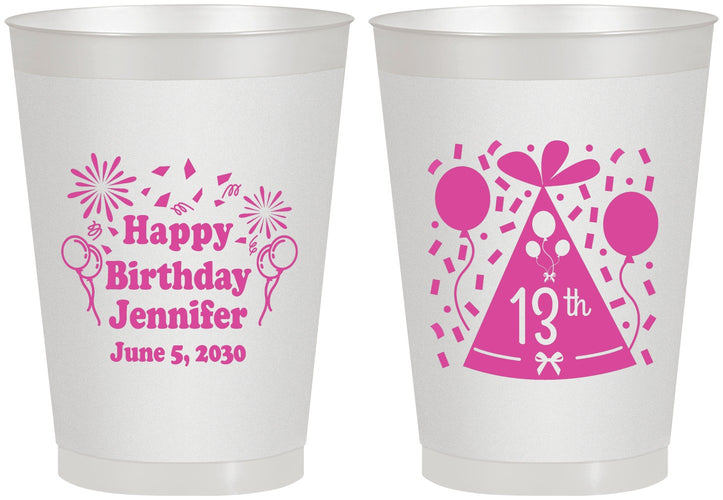 Personalized Birthday 8 oz Frosted Cups - 13th | 20116