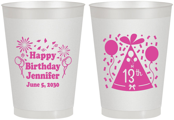 Personalized Birthday 8 oz Frosted Cups - 13th | 20116