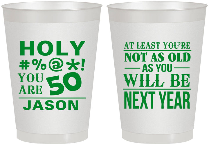 Personalized Birthday 8 oz Frosted Cups - 50th | 20122