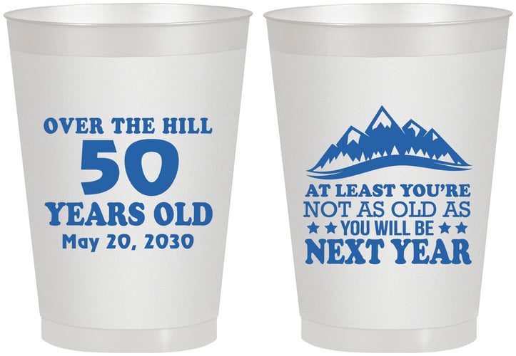 Personalized Birthday 8 oz Frosted Cups - 50th Over The Hill | 20124