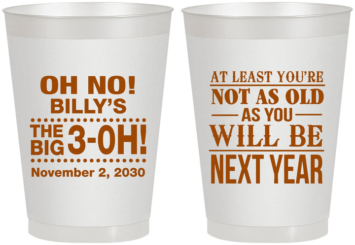 Personalized Birthday 8 oz Frosted Cups - 30th Big 3 Oh | 20125