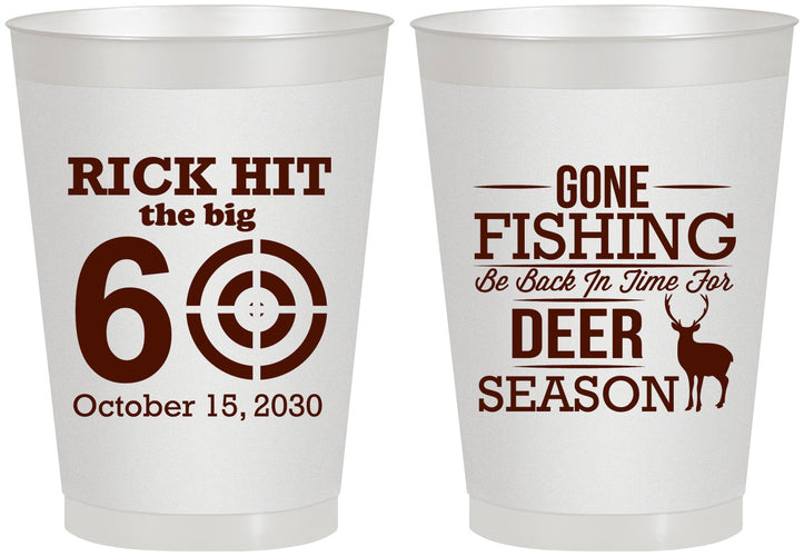 Personalized Birthday 8 oz Frosted Cups - 60th Gone Fishing | 20126