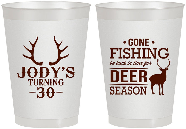 Personalized Birthday 8 oz Frosted Cups - 30th Deer Season | 20127