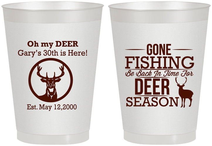 Personalized Birthday 8 oz Frosted Cups - 30th Deer Season | 20129