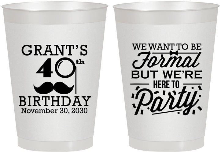 Personalized Birthday 8 oz Frosted Cups - 40th | 20130
