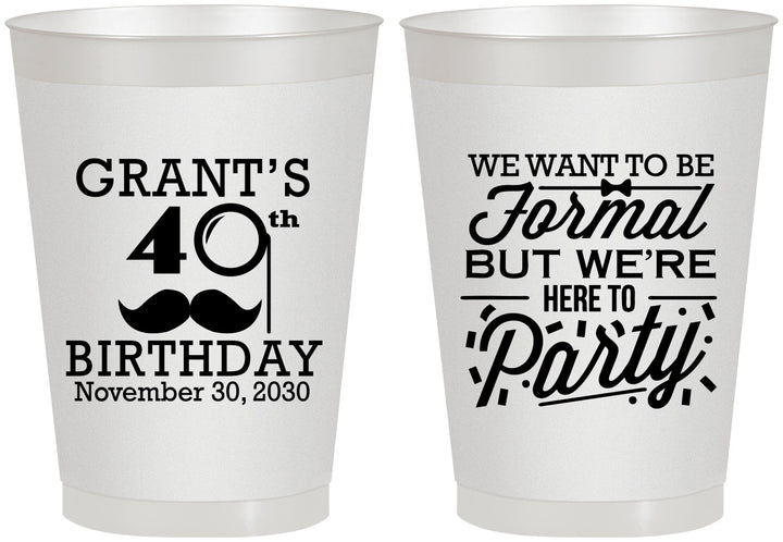 Personalized Birthday 8 oz Frosted Cups - 40th | 20130