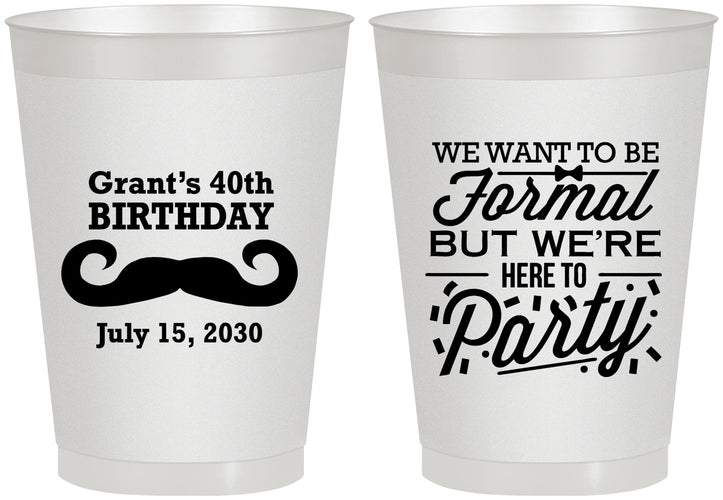 Personalized Birthday 8 oz Frosted Cups - 40th | 20131