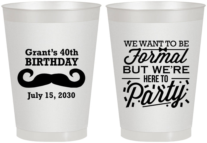 Personalized Birthday 8 oz Frosted Cups - 40th | 20131