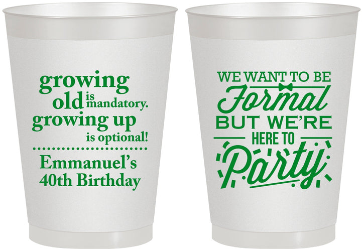 Personalized Birthday 8 oz Frosted Cups - 40th | 20135