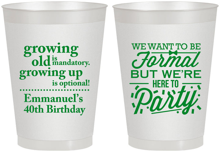 Personalized Birthday 8 oz Frosted Cups - 40th | 20135