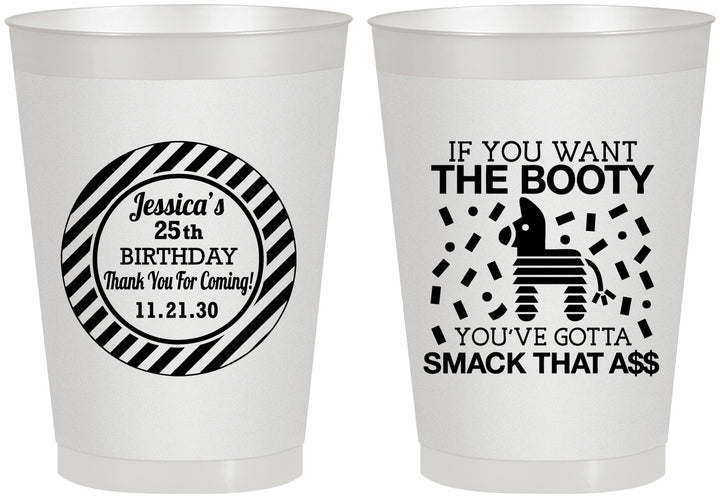 Personalized Birthday 8 oz Frosted Cups - 25th Smack Ass | 20138