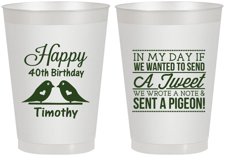 Personalized Birthday 8 oz Frosted Cups - 40th | 20139