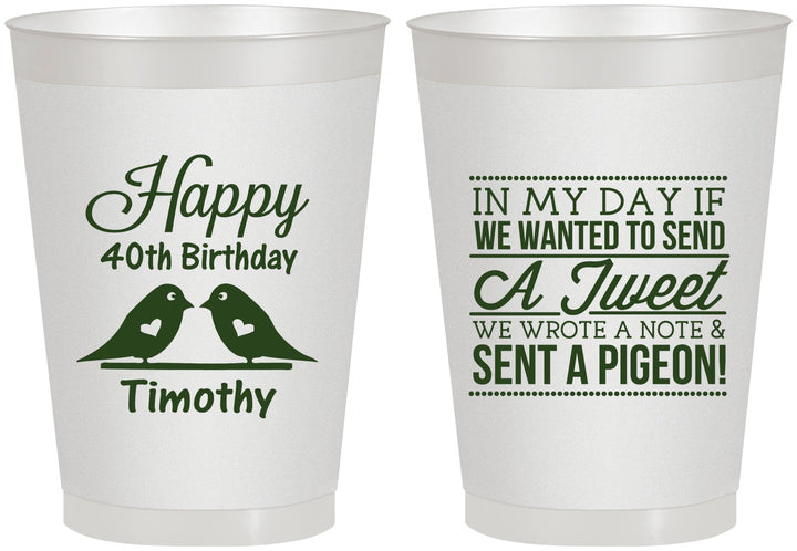 Personalized Birthday 8 oz Frosted Cups - 40th | 20139