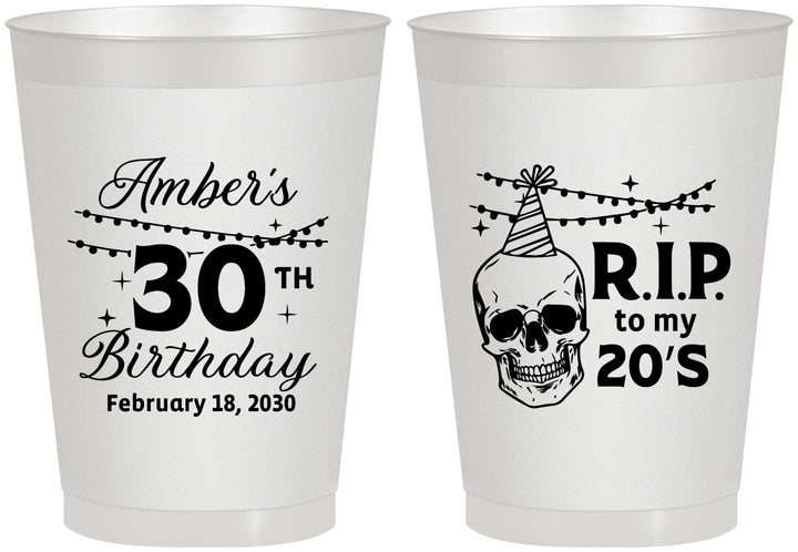 Personalized Birthday 8 oz Frosted Cups - 30th Rip 20 | 20140