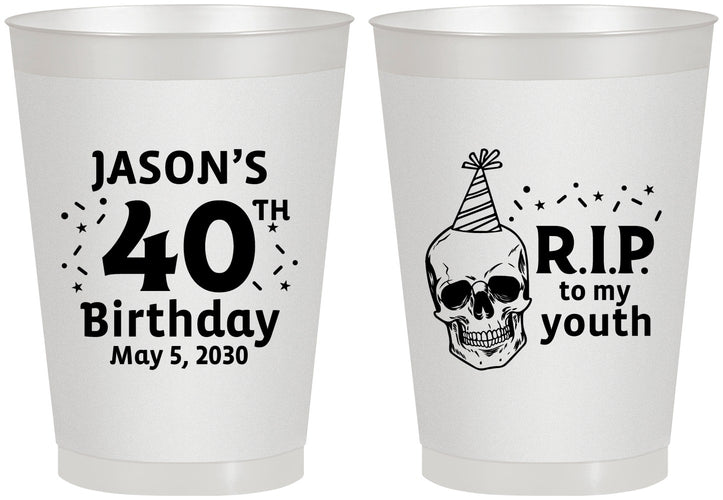 Personalized Birthday 8 oz Frosted Cups - 40th Rip Youth | 20141