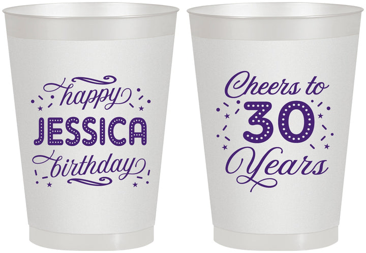Personalized Birthday 8 oz Frosted Cups - Cheers To 30 Years | 20142