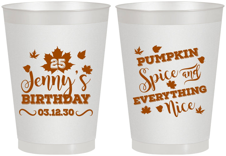 Personalized Birthday 8 oz Frosted Cups - 25th Thanksgiving | 20144
