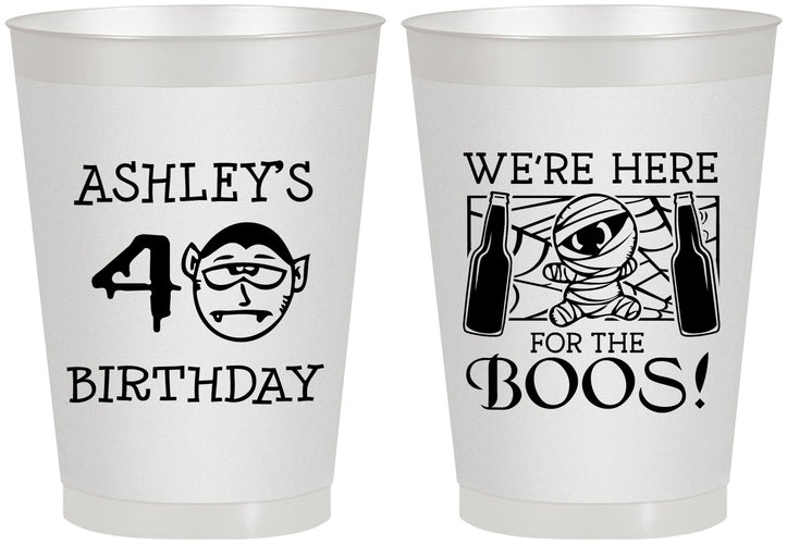 Personalized Birthday 8 oz Frosted Cups - 40th Halloween | 20145