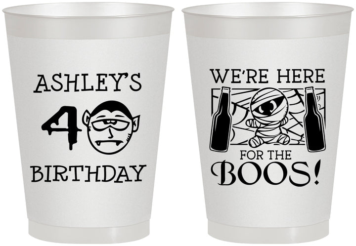 Personalized Birthday 8 oz Frosted Cups - 40th Halloween | 20145