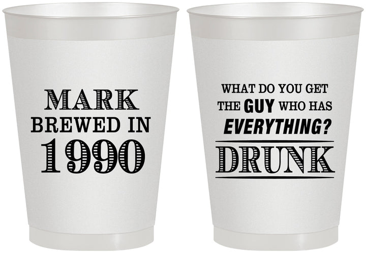 Personalized Birthday 8 oz Frosted Cups - 40th | 20148