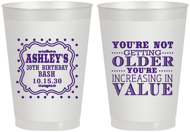 Personalized Birthday 8 oz Frosted Cups - 30th | 20149