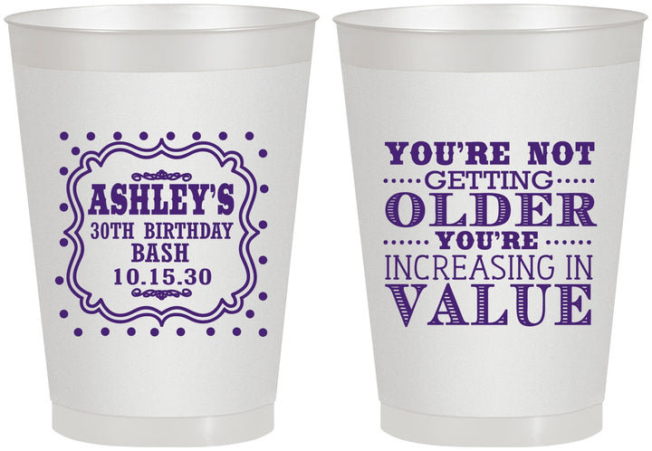Personalized Birthday 8 oz Frosted Cups - 30th | 20149