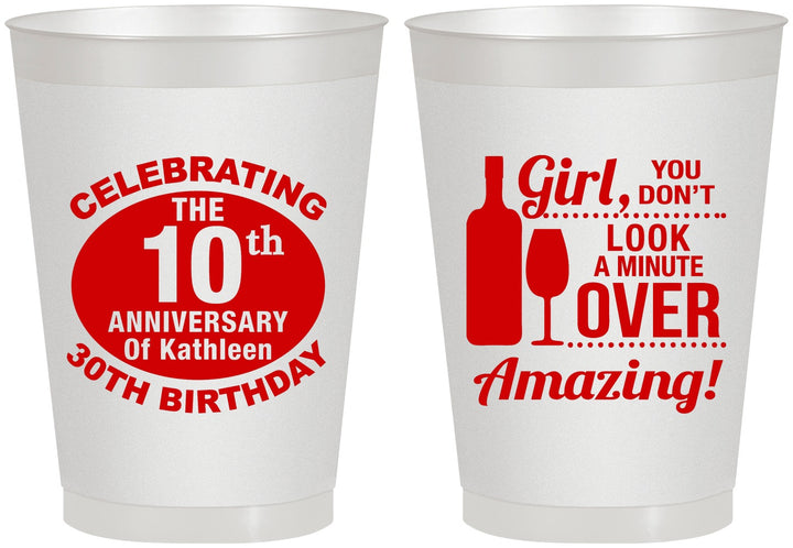 Personalized Birthday 8 oz Frosted Cups - 40th | 20151