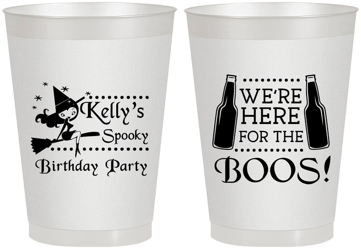 Personalized Birthday 8 oz Frosted Cups - Halloween Spooky Boos | 20158