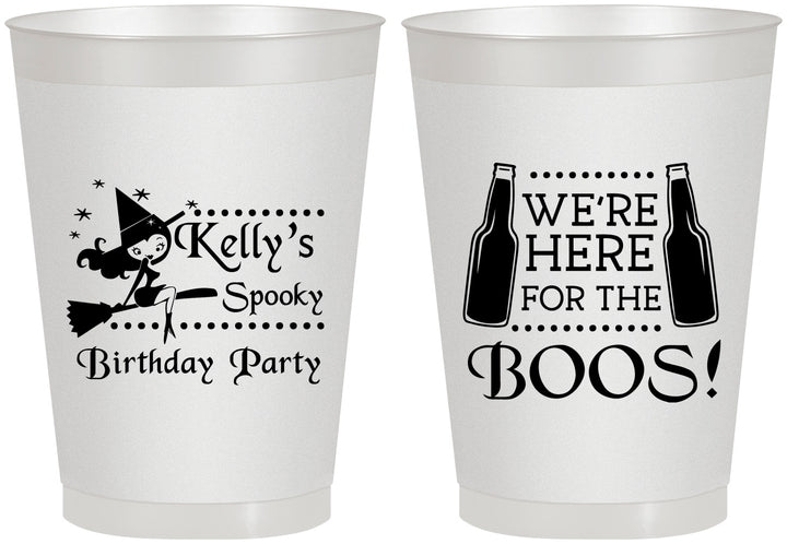 Personalized Birthday 8 oz Frosted Cups - Halloween Spooky Boos | 20158