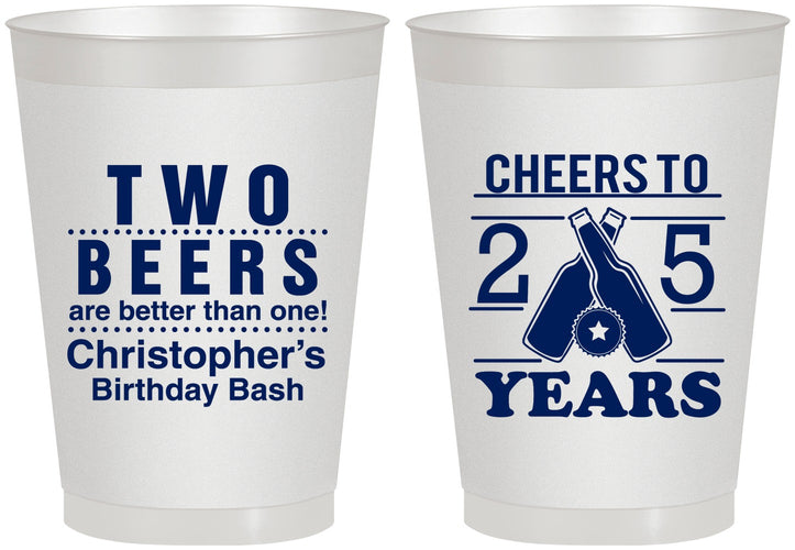 Personalized Birthday 8 oz Frosted Cups - Cheers To 25 Years | 20163