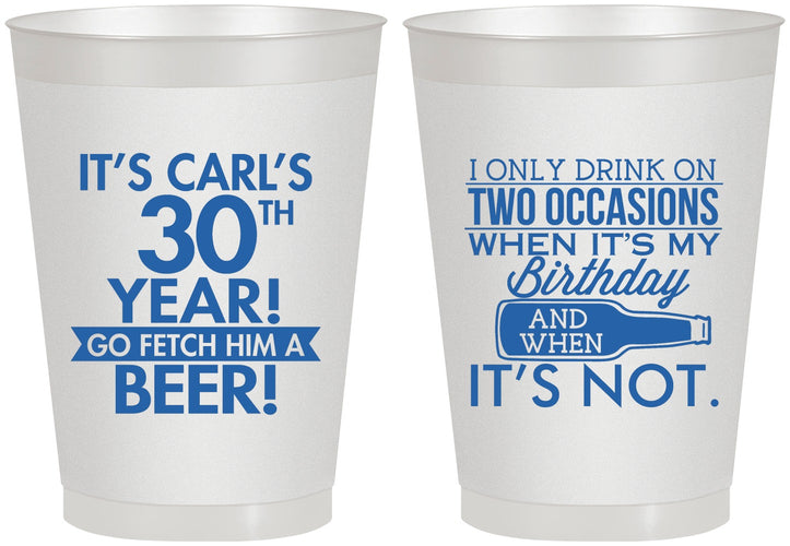 Personalized Birthday 8 oz Frosted Cups - 30th | 20170