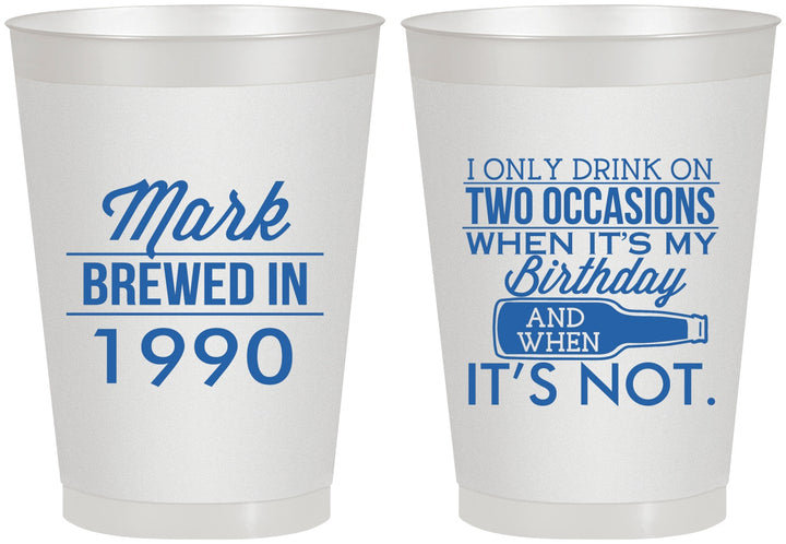 Personalized Birthday 8 oz Frosted Cups - 40th | 20171